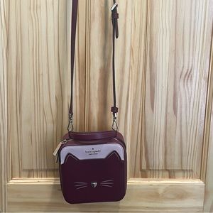 Kate Spade Daisy Vanity Crossbody Meow Cat Bag- Red